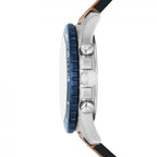 Fossil Nate JR1504 50mm Men’s Chronograph Watch – Navy Blue Dial & Brown Genuine Leather Strap