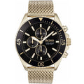 Hugo Boss Ocean Edition 1513703 46mm Men’s Chronograph Watch – Black Dial & Gold Mesh Bracelet