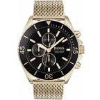 Hugo Boss Ocean Edition 1513703 46mm Men’s Chronograph Watch – Black Dial & Gold Mesh Bracelet