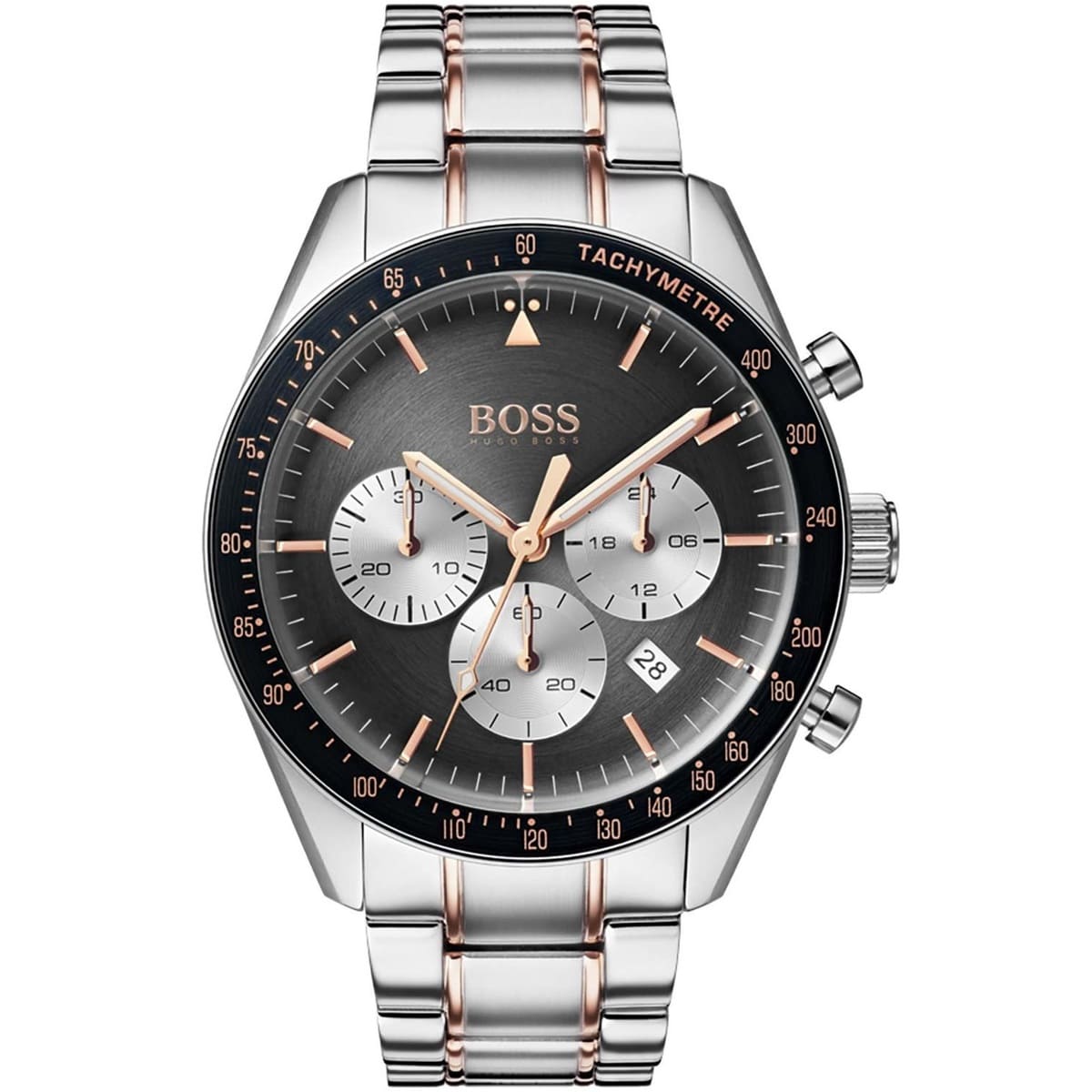 Hugo Boss Trophy 1513634 44mm Men’s Chronograph Watch – Gray Dial & Stainless Steel Bracelet