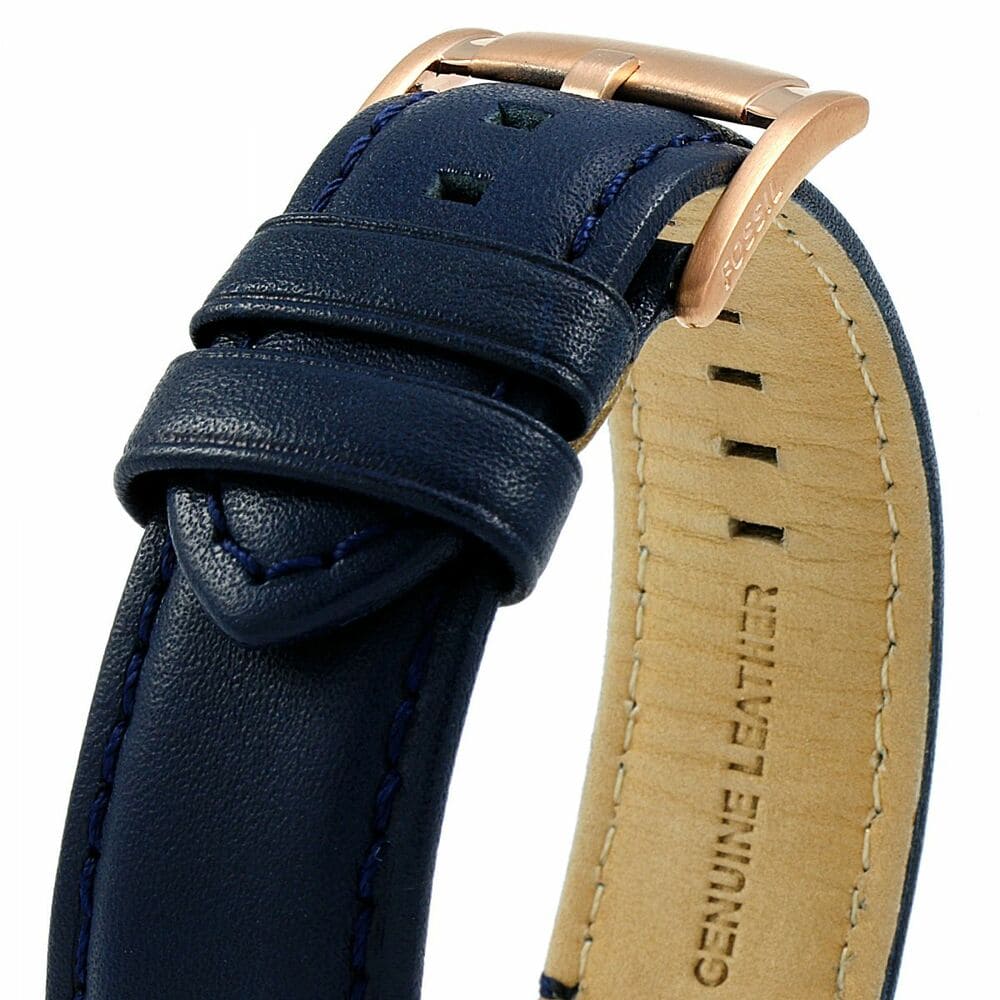 Fossil Grant FS4835 44mm Men’s Chronograph Watch – Blue Dial & Blue Genuine Leather Strap