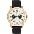 Fossil Grant FS5272 44mm Men’s Chronograph Watch – Cream Dial & Black Genuine Leather Strap