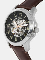 Fossil ME3100 45mm Men’s Automatic Watch – Skeleton Dial & Genuine Leather Strap