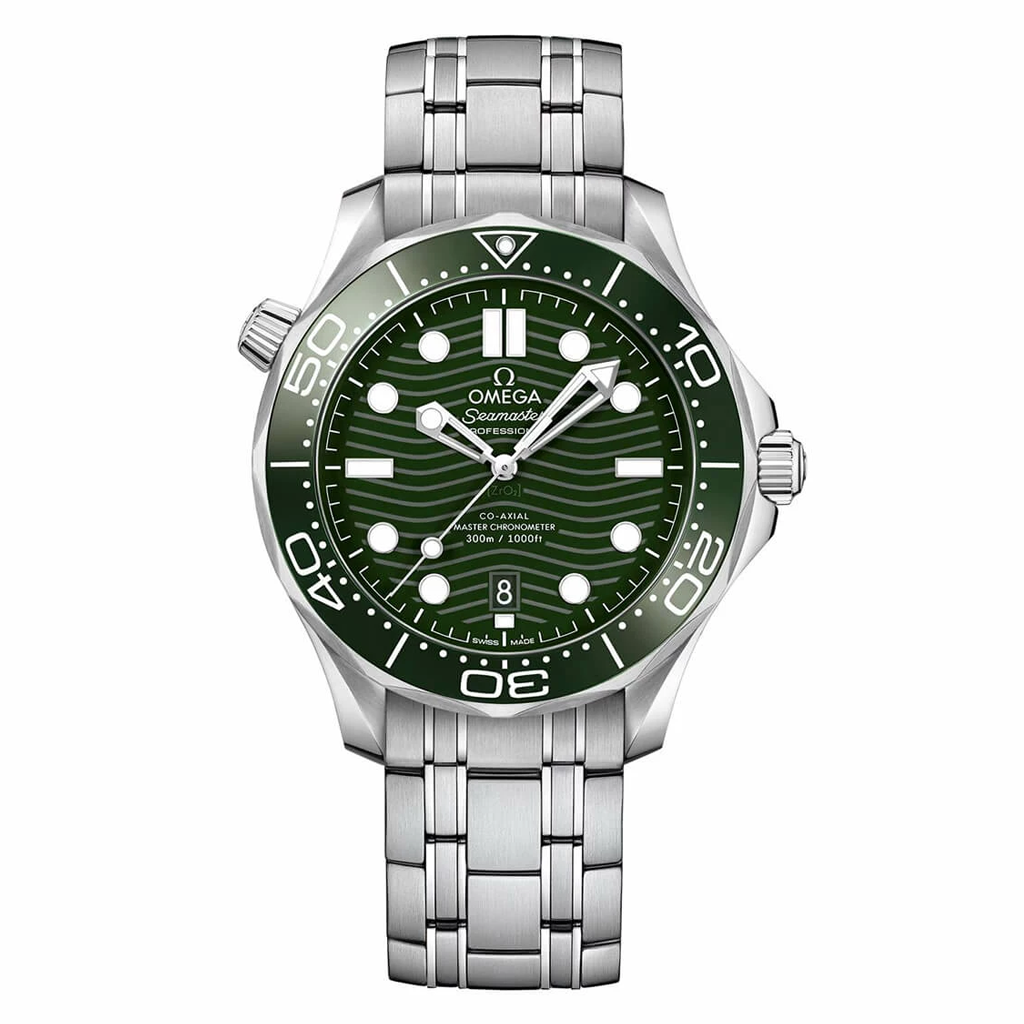 Omega Seamaster Diver 300M Master Quality Watch – Green Dial, Green Bezel & Stainless Steel Bracelet