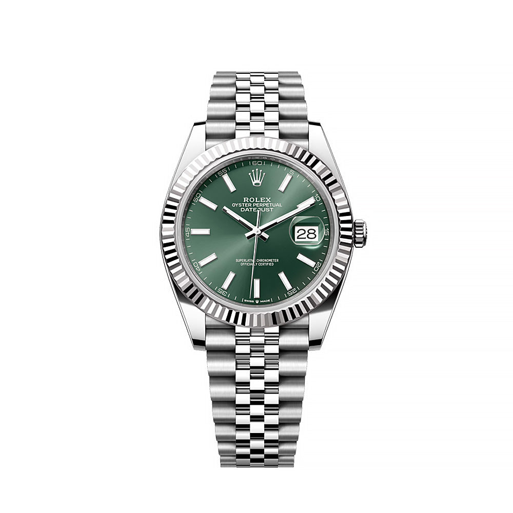 Rolex Datejust 41mm Master Quality Watch – Green Dial & Stainless Steel Jubilee Bracelet