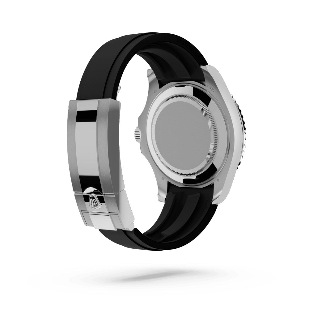 Rolex Yacht-Master II Master Quality Watch – Stainless Steel Case, Black Dial & Oysterflex Rubber Strap