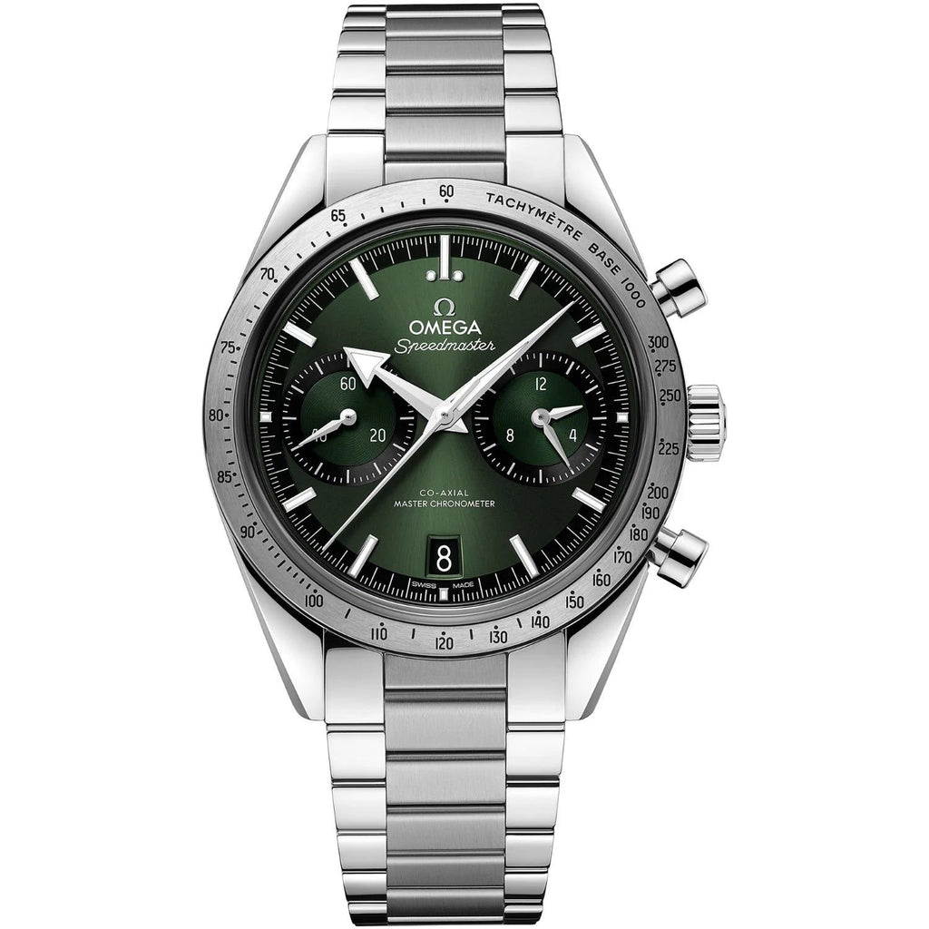 Omega Speedmaster ’57 43mm Master Quality Chronograph – Green Dial & Stainless Steel Bracelet