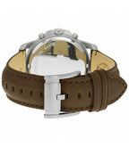Fossil Grant FS4735 44mm Men’s Chronograph Watch – White Dial & Brown Genuine Leather Strap