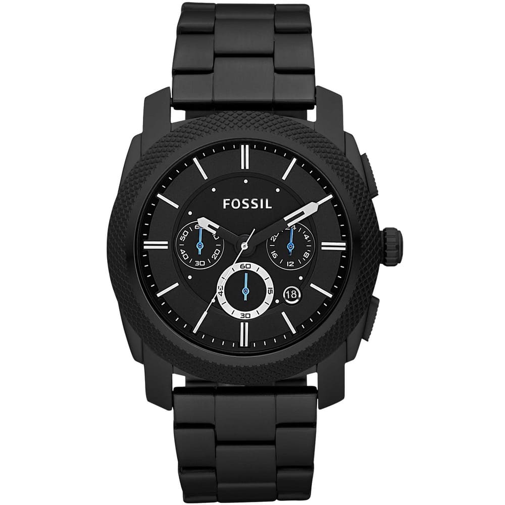 Fossil Machine FS4552 45mm Men’s Chronograph Watch – Black Dial & Black Stainless Steel Bracelet