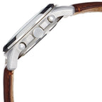 Fossil Grant FS4735 44mm Men’s Chronograph Watch – White Dial & Brown Genuine Leather Strap