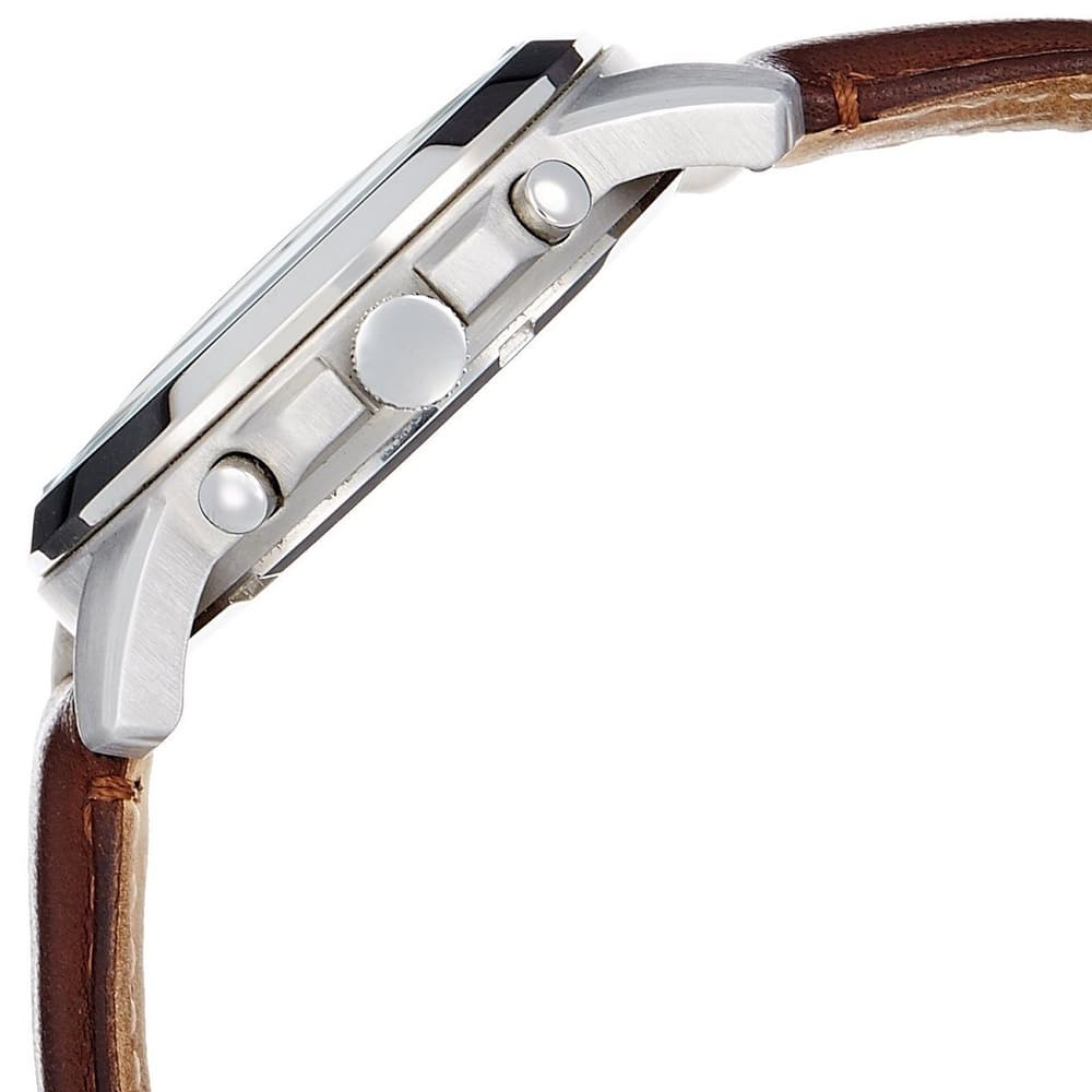 Fossil Grant FS4735 44mm Men’s Chronograph Watch – White Dial & Brown Genuine Leather Strap