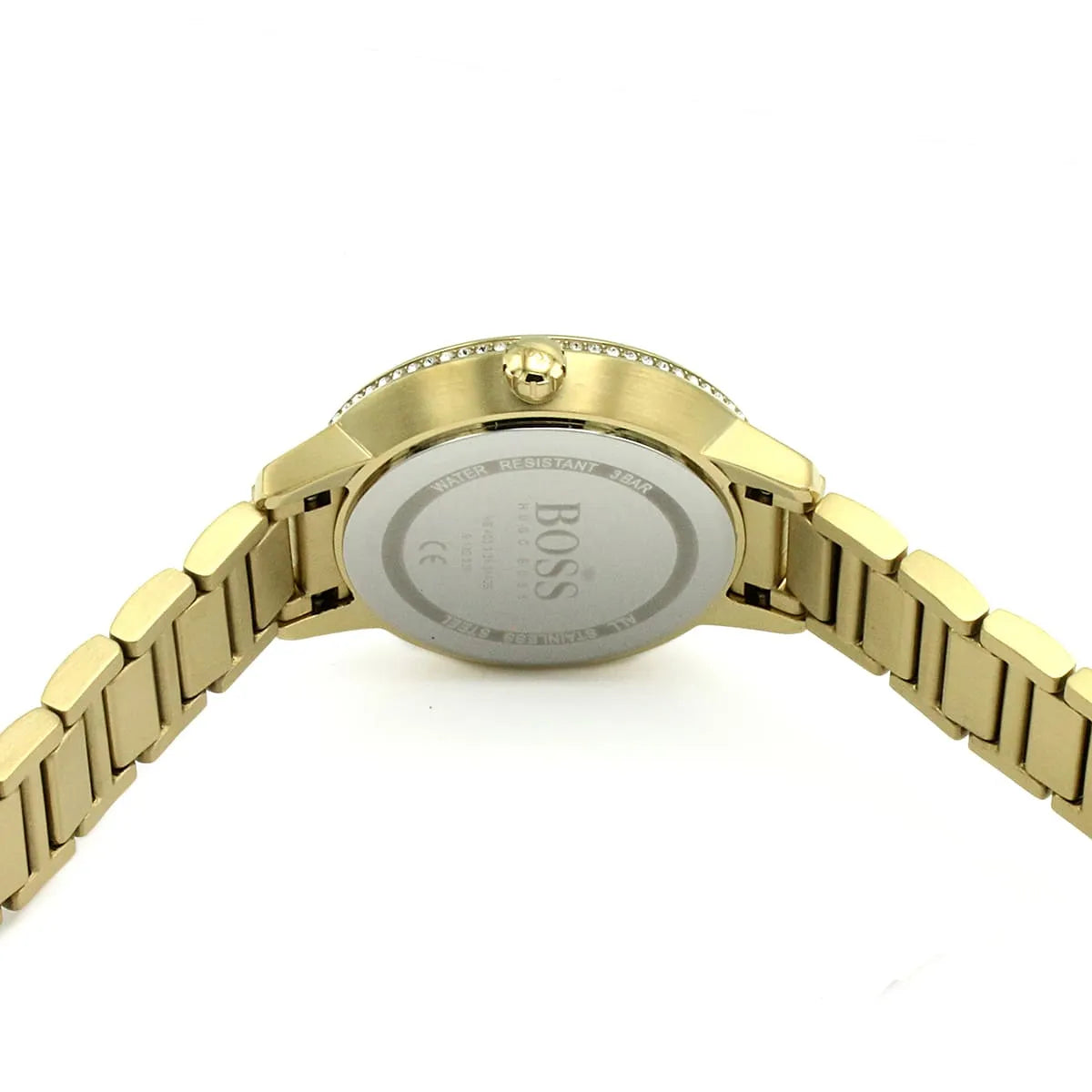 Hugo Boss Signature 1502541 34mm Women’s Quartz Watch – Gold Sunray Dial & Gold-Tone Stainless Steel Link Bracelet