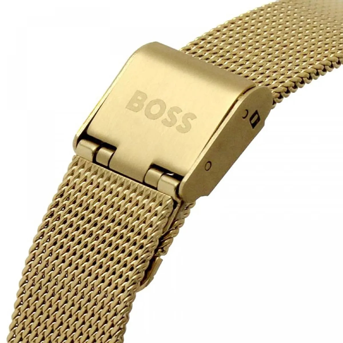 Hugo Boss Crystal Pavé 1502659 36mm Women’s Two-Hand Quartz Watch – Full Crystal-Pavé Dial & Gold Stainless Steel Mesh Bracelet