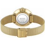 Hugo Boss Crystal Pavé 1502659 36mm Women’s Two-Hand Quartz Watch – Full Crystal-Pavé Dial & Gold Stainless Steel Mesh Bracelet