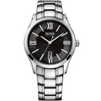 Hugo Boss Ambassador 1513025 44mm Men’s Quartz Watch – Black Dial & Silver-tone Stainless Steel Link Bracelet