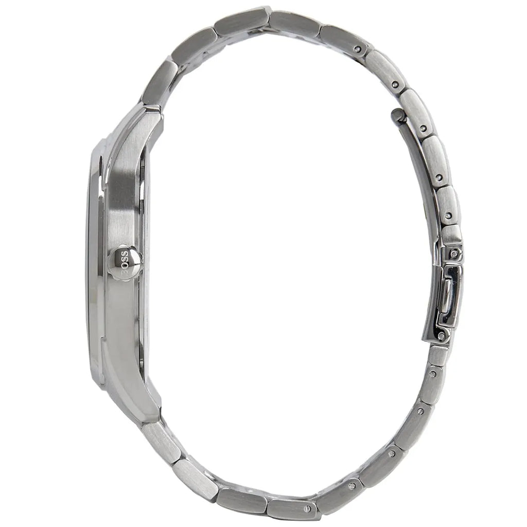 Hugo Boss Ambassador 1513025 44mm Men’s Quartz Watch – Black Dial & Silver-tone Stainless Steel Link Bracelet