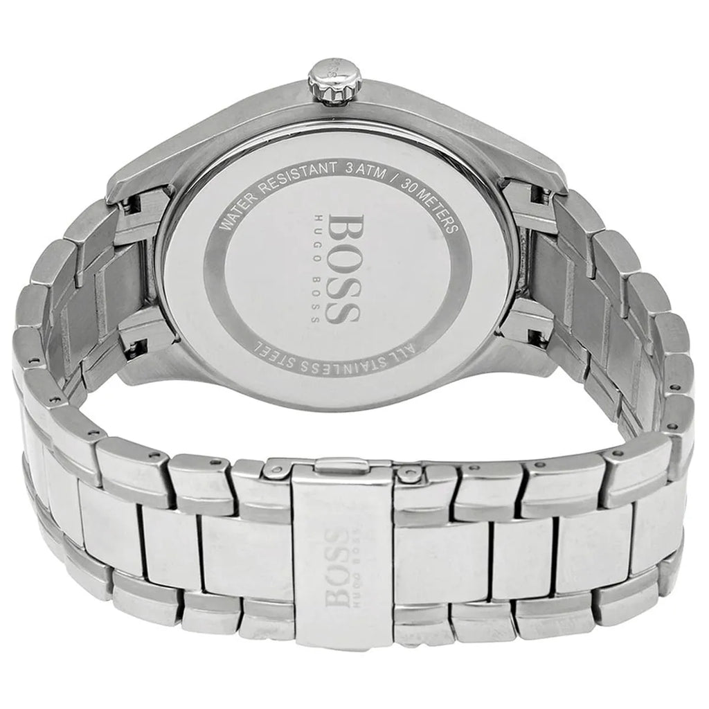 Hugo Boss Ambassador 1513025 44mm Men’s Quartz Watch – Black Dial & Silver-tone Stainless Steel Link Bracelet