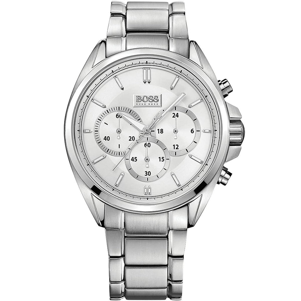 Hugo Boss Driver 1513039 44mm Men’s Quartz Watch – Silver Dial & Silver-tone Stainless Steel Link Bracelet