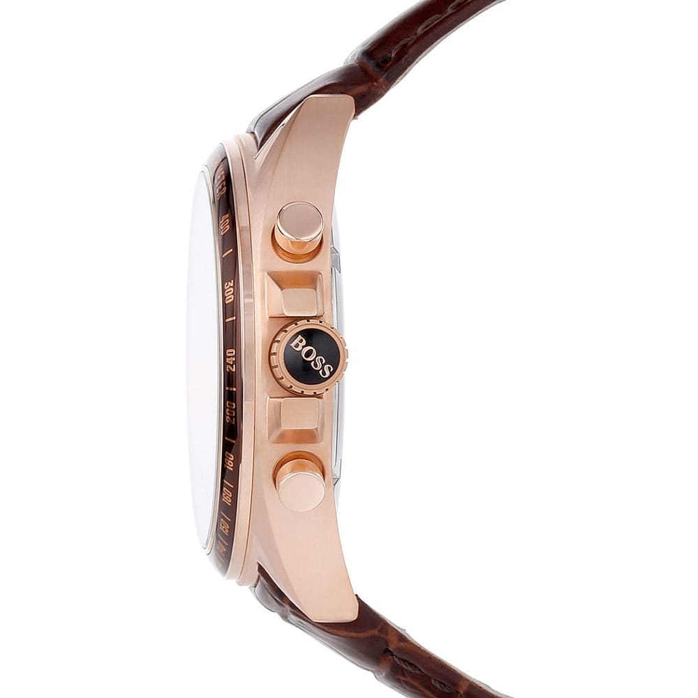 Hugo Boss Driver 1513093 44mm Men’s Chronograph Watch – Brown Dial & Brown Genuine Leather Strap