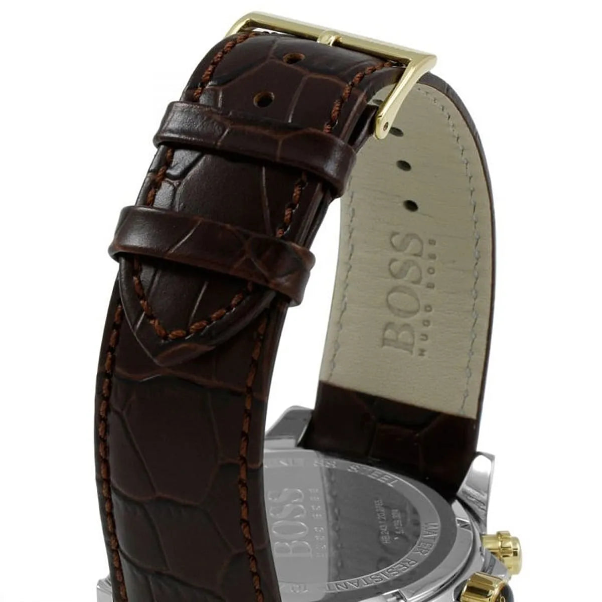 Hugo Boss Ikon 1513174 44mm Men’s Chronograph Watch – Silver Dial & Brown Leather Strap