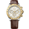Hugo Boss Ikon 1513174 44mm Men’s Chronograph Watch – Silver Dial & Brown Leather Strap