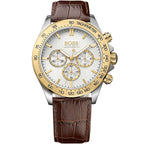 Hugo Boss Ikon 1513174 44mm Men’s Chronograph Watch – Silver Dial & Brown Leather Strap