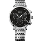Hugo Boss Signature 1513267 44mm Men’s Quartz Watch – Black Dial & Silver-tone Stainless Steel Link Bracelet