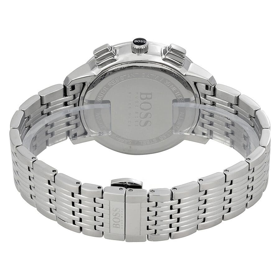 Hugo Boss Signature 1513267 44mm Men’s Quartz Watch – Black Dial & Silver-tone Stainless Steel Link Bracelet