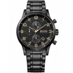 Hugo Boss Aeroliner 1513275 44mm Men’s Chronograph Watch – Black Dial & Stainless Steel Bracelet