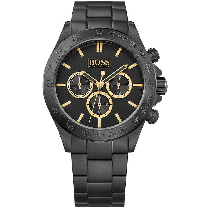 Hugo Boss Ikon 1513278 44mm Men’s Chronograph Watch – Black Dial & Stainless Steel Bracelet