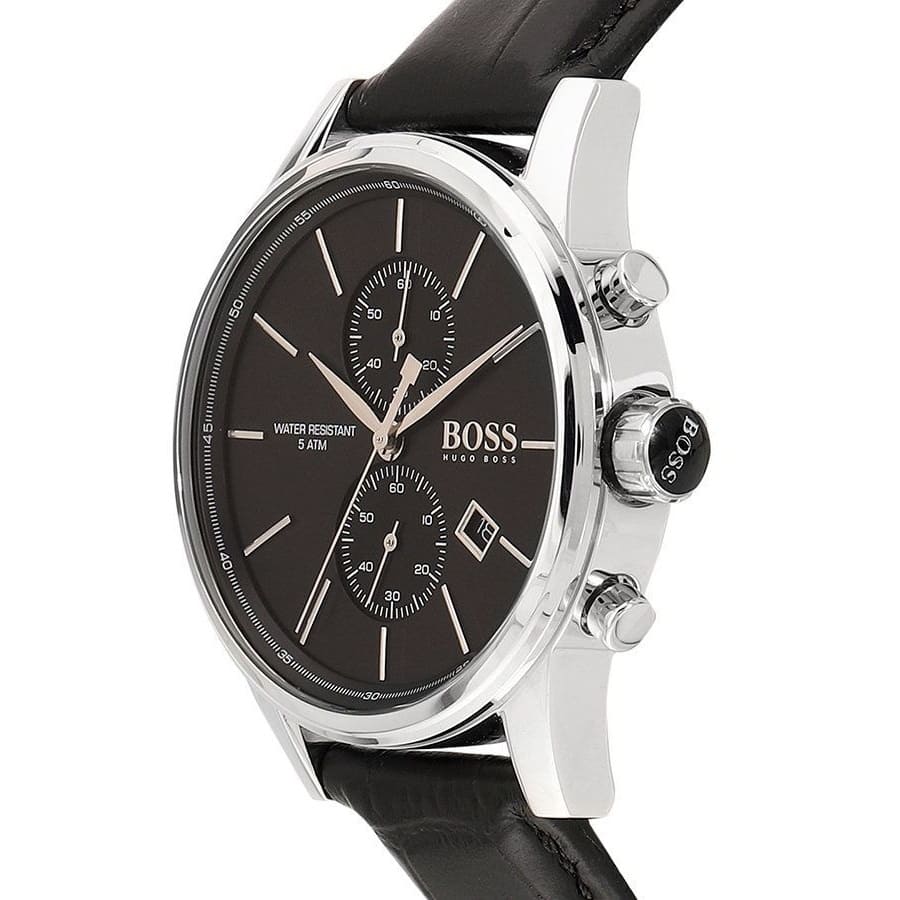 Hugo Boss Jet 1513279 41mm Men’s Chronograph Watch – Black Dial & Black Genuine Leather Strap