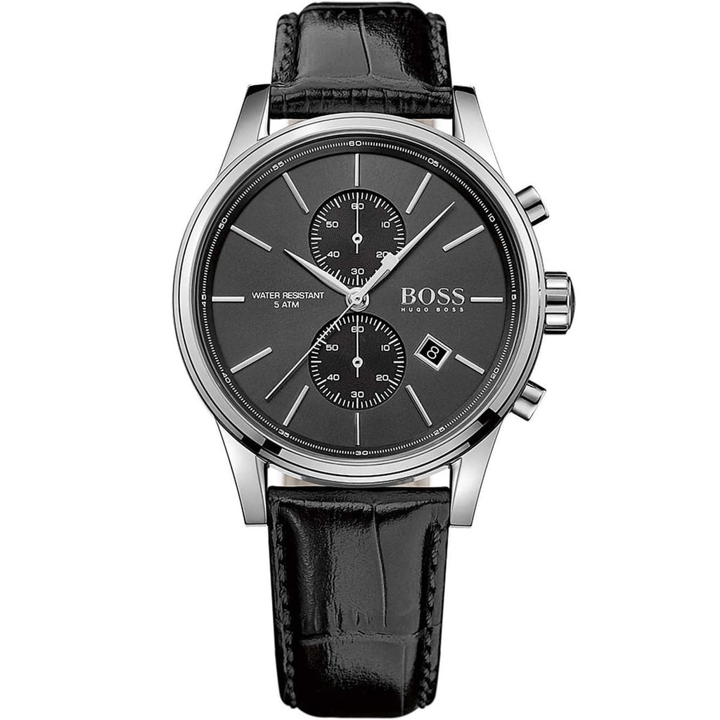 Hugo Boss Jet 1513279 41mm Men’s Chronograph Watch – Black Dial & Black Genuine Leather Strap