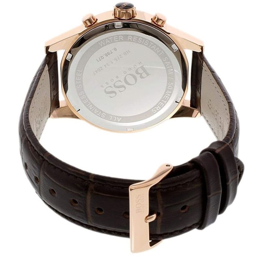 Hugo Boss Jet 1513281 41mm Men’s Chronograph Watch – Grey Dial & Genuine Leather Strap