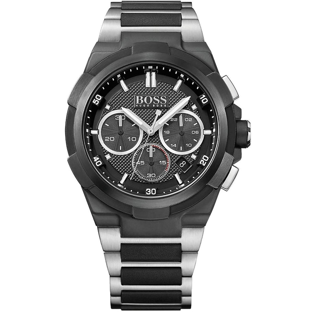 Hugo Boss Supernova 1513368 46mm Men’s Chronograph Watch – Black Dial & Black Rubber Strap