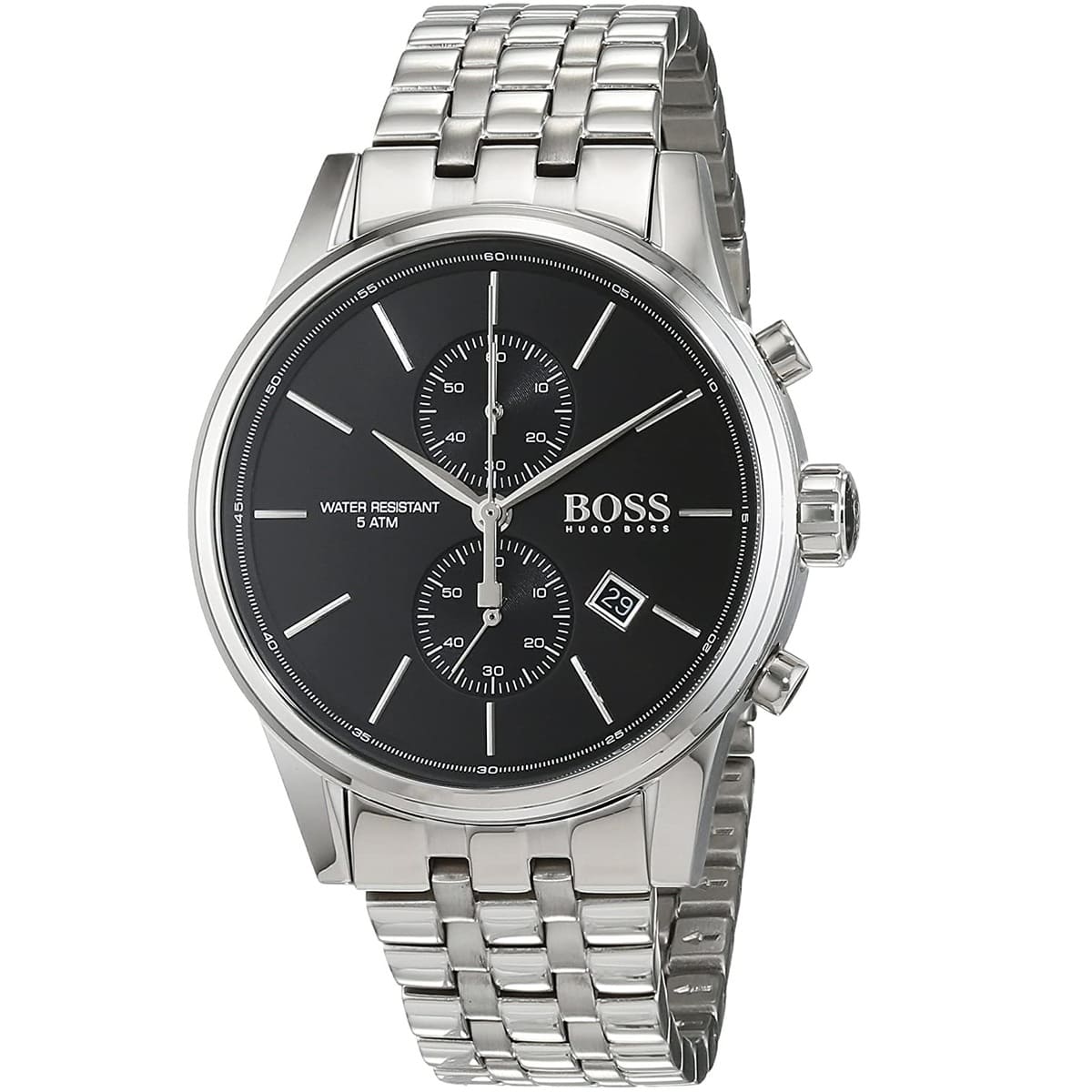 Hugo Boss Jet 1513383 41mm Men’s Chronograph Watch – Black Dial & Silver-tone Stainless Steel Link Bracelet