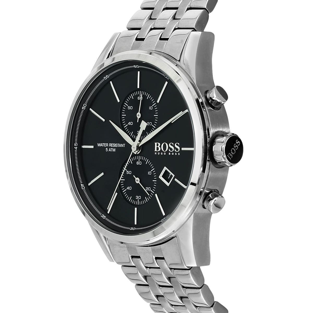 Hugo Boss Jet 1513383 41mm Men’s Chronograph Watch – Black Dial & Silver-tone Stainless Steel Link Bracelet