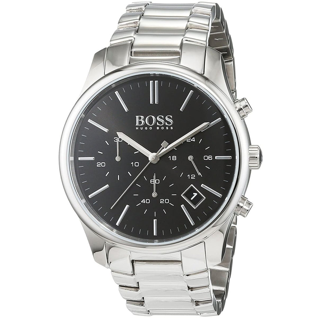 Hugo Boss Hero 1513433 44mm Men’s Chronograph Watch – Black Dial & Silver-tone Bracelet