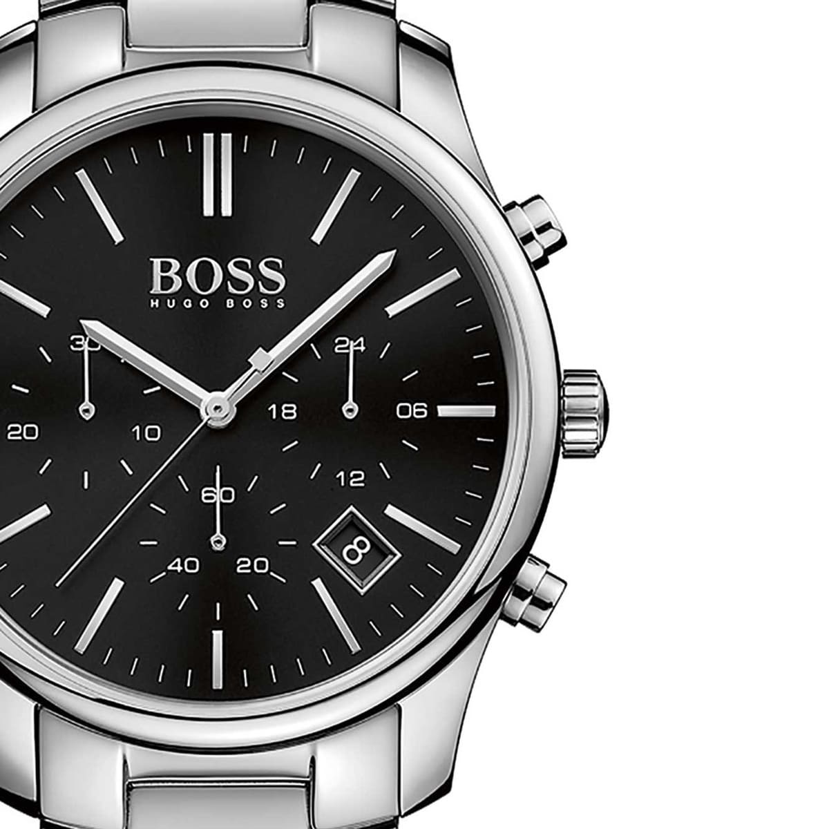 Hugo Boss Hero 1513433 44mm Men’s Chronograph Watch – Black Dial & Silver-tone Bracelet