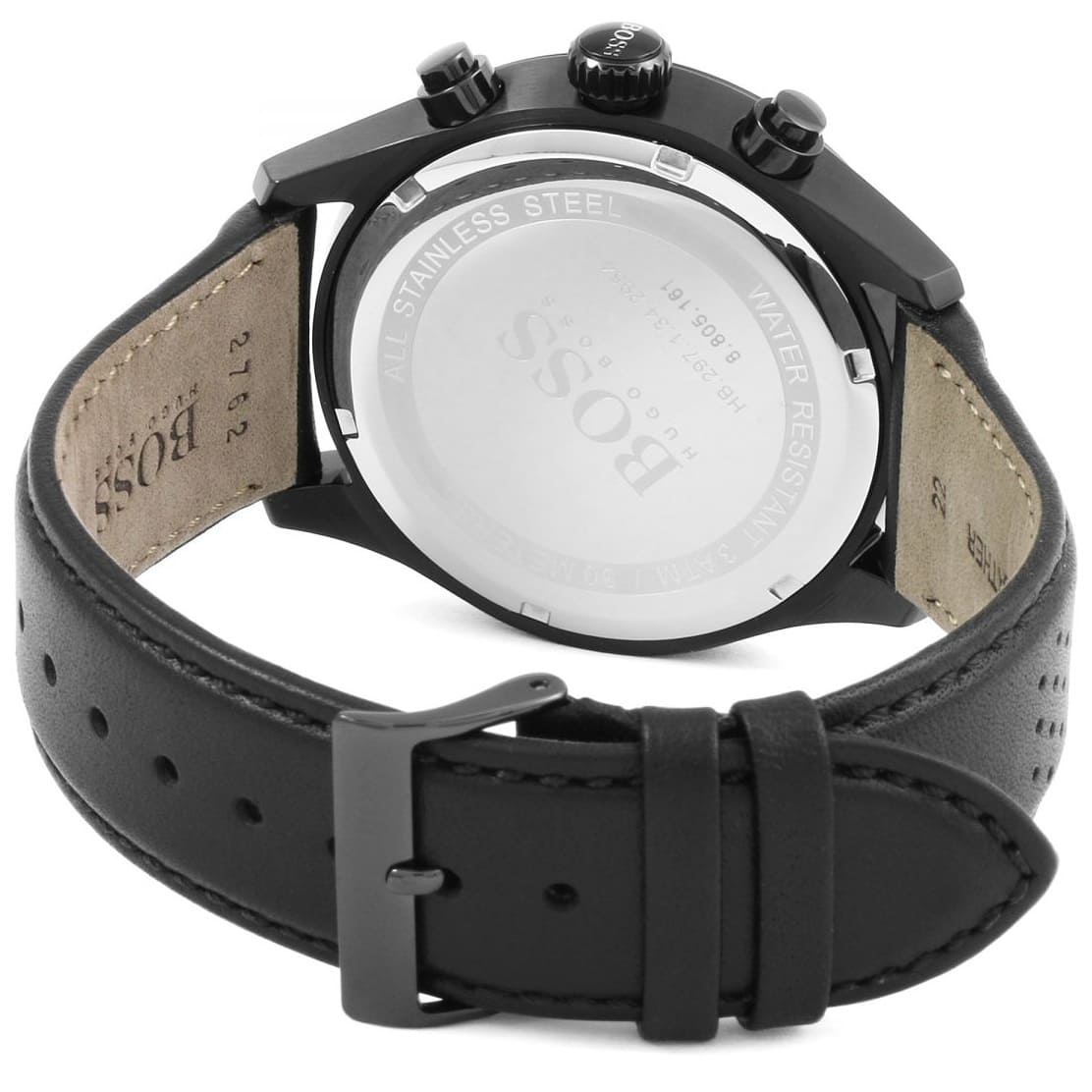 Hugo Boss Grand Prix 1513474 44mm Men’s Chronograph Watch – Black Dial & Genuine Leather Strap