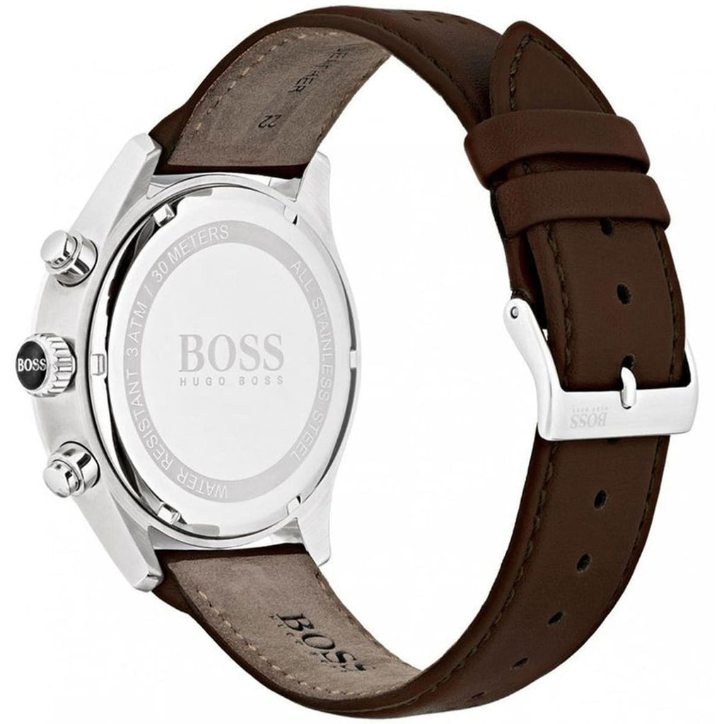 Hugo Boss Grand Prix 1513476 44mm Men’s Chronograph Watch – Gray Dial & Genuine Leather Strap