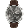 Hugo Boss Grand Prix 1513476 44mm Men’s Chronograph Watch – Gray Dial & Genuine Leather Strap