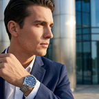 Hugo Boss Governor 1513487 44mm Men’s Quartz Watch – Blue Textured Dial & Silver-tone Stainless Steel Link Bracelet