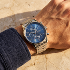Hugo Boss Navigator 1513498 44mm Men’s Chronograph Watch – Blue Dial & Silver-tone Stainless Steel Link Bracelet