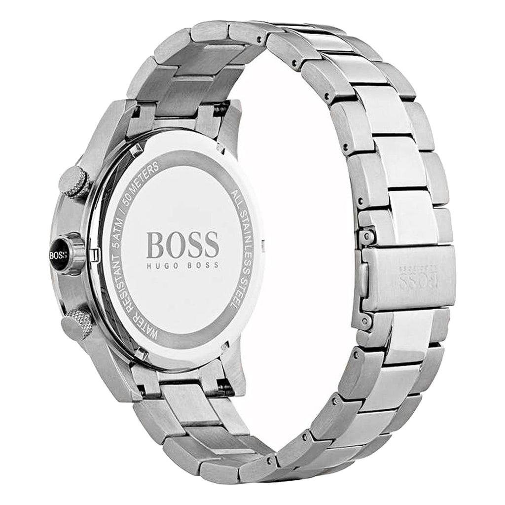 Hugo Boss Rafale 1513511 44mm Men’s Chronograph Watch – Silver Dial & Silver-tone Stainless Steel Link Bracelet