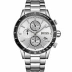 Hugo Boss Rafale 1513511 44mm Men’s Chronograph Watch – Silver Dial & Silver-tone Stainless Steel Link Bracelet