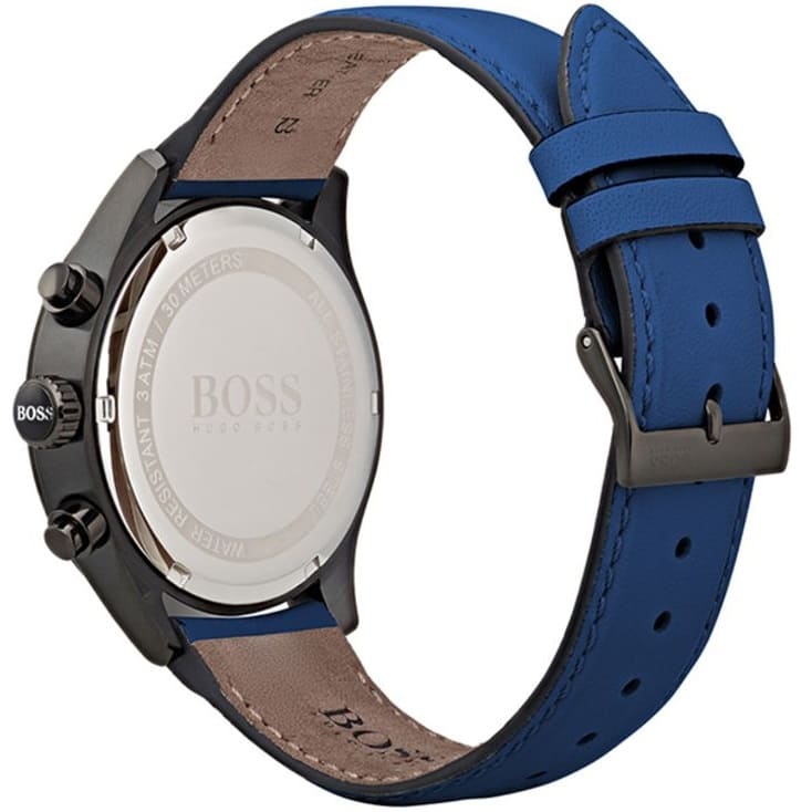 Hugo Boss Grand Prix 1513563 44mm Men’s Chronograph Watch – Black Dial & Genuine Leather Strap