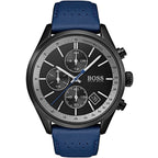 Hugo Boss Grand Prix 1513563 44mm Men’s Chronograph Watch – Black Dial & Genuine Leather Strap