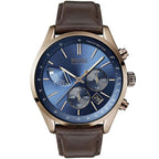 Hugo Boss Grand Prix 1513604 44mm Men’s Chronograph Watch – Blue Dial & Brown Genuine Leather Strap