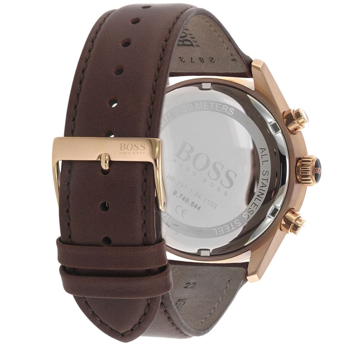 Hugo Boss Grand Prix 1513604 44mm Men’s Chronograph Watch – Blue Dial & Brown Genuine Leather Strap