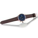 Hugo Boss Grand Prix 1513604 44mm Men’s Chronograph Watch – Blue Dial & Brown Genuine Leather Strap